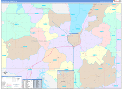 Fond du Lac County, WI Wall Map Color Cast Style 2024